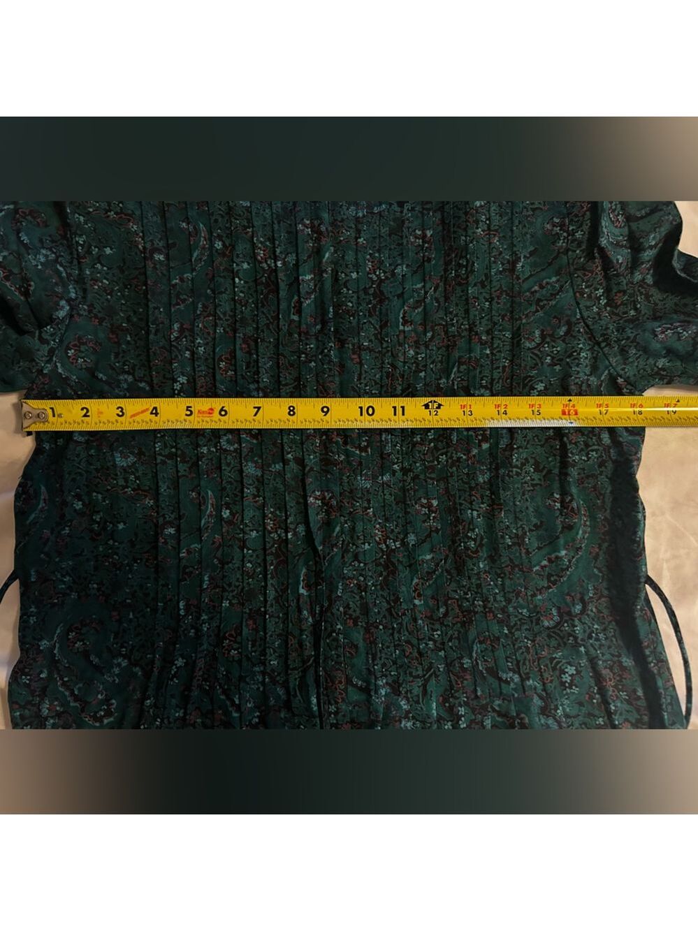 90s Cottagecore Darkacademia Emerald Green Dress Size 8P - Picture 9 of 12